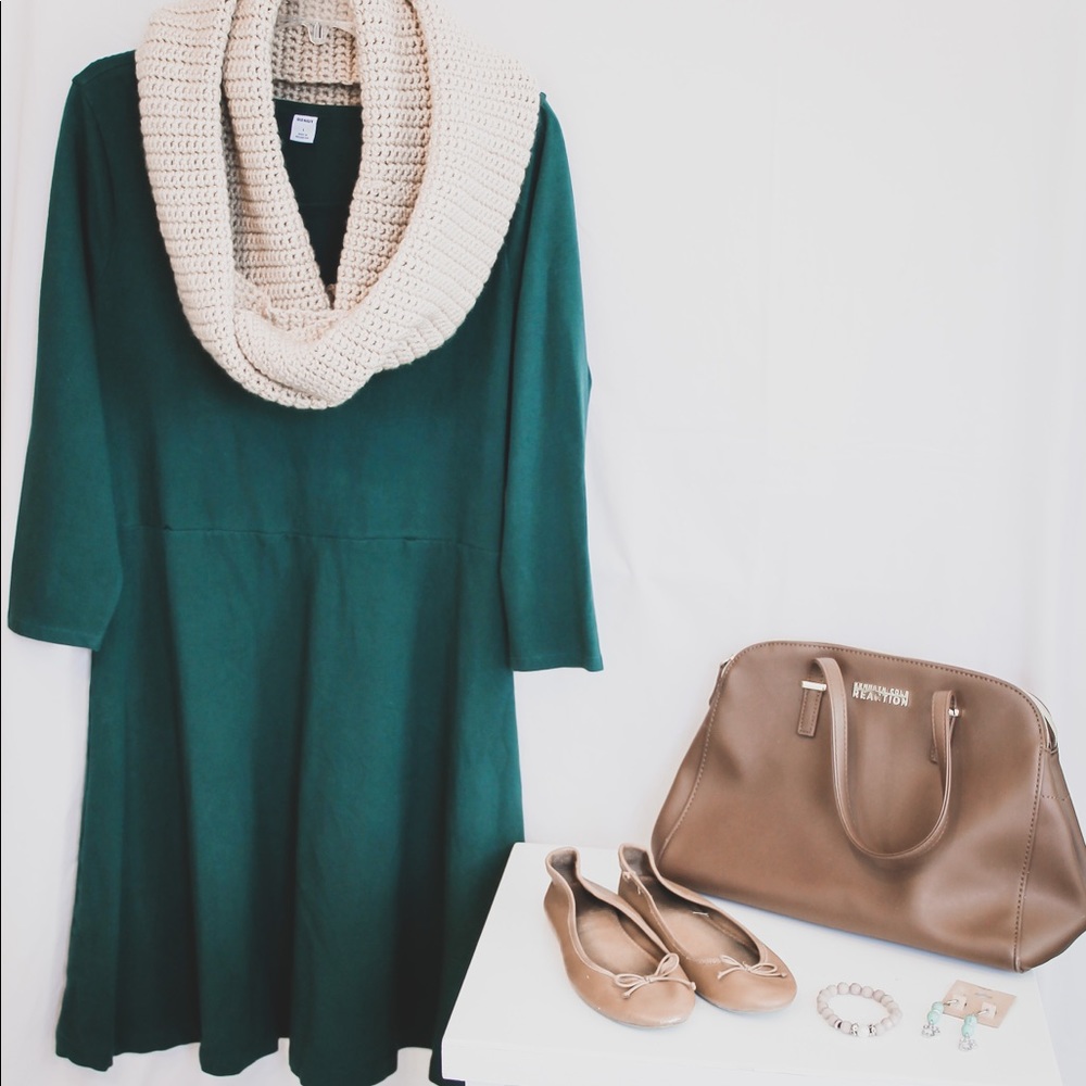 Old Navy Green Long Sleeve Dress- Size L